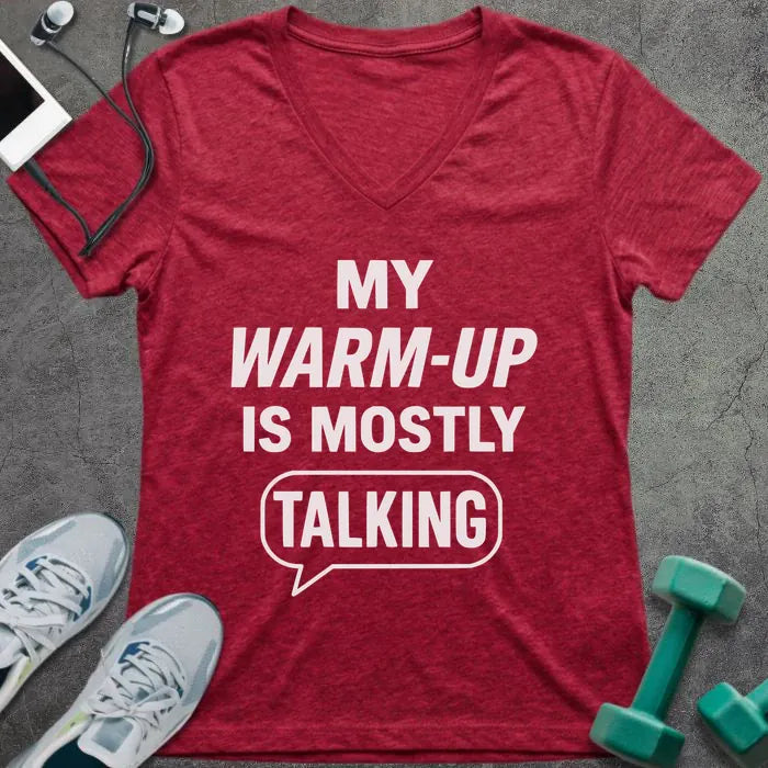 T-Shirt Heather Red / S Mostly Talking V-Neck