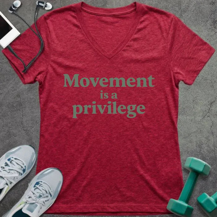 T-Shirt Heather Red / S Movement Privilege V-Neck