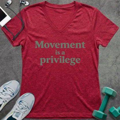 T-Shirt Heather Red / S Movement Privilege V-Neck