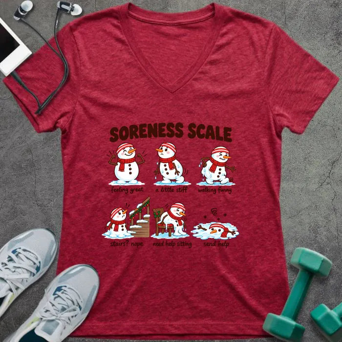 T-Shirt Heather Red / S Soreness Scale V-Neck