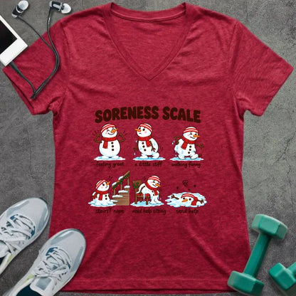 T-Shirt Heather Red / S Soreness Scale V-Neck