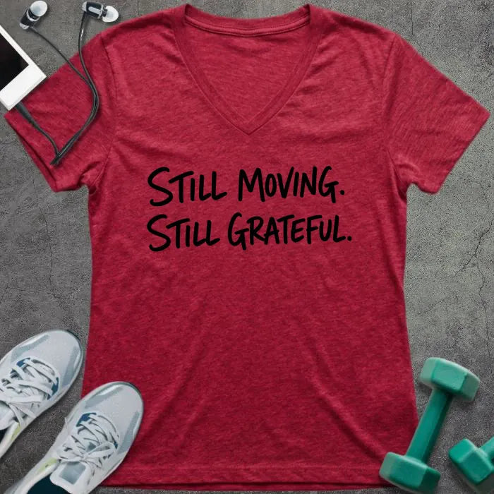 T-Shirt Heather Red / S Still Grateful V-Neck