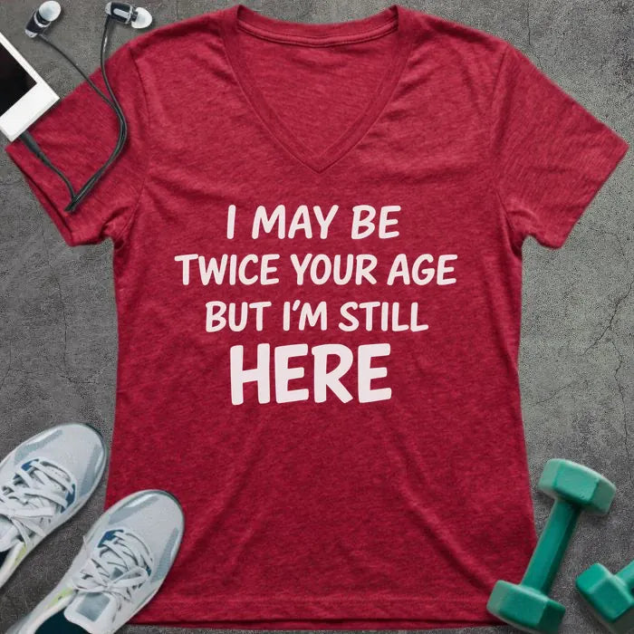 T-Shirt Heather Red / S Still Here V-Neck