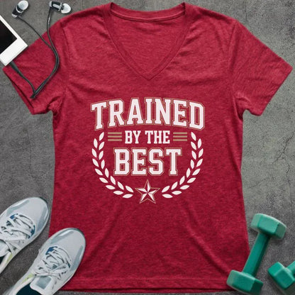 T-Shirt Heather Red / S Trained By The Best V-Neck