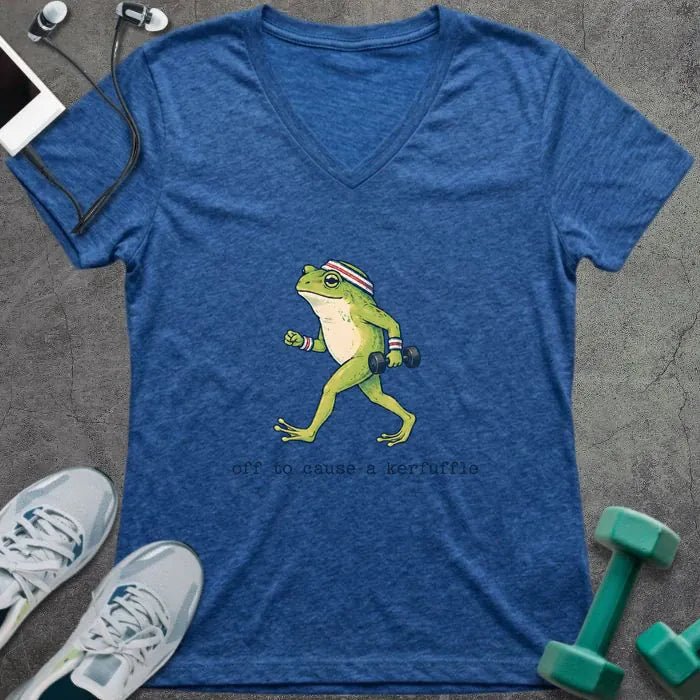 T-Shirt Heather True Royal / S Frog Kerfuffle V-Neck