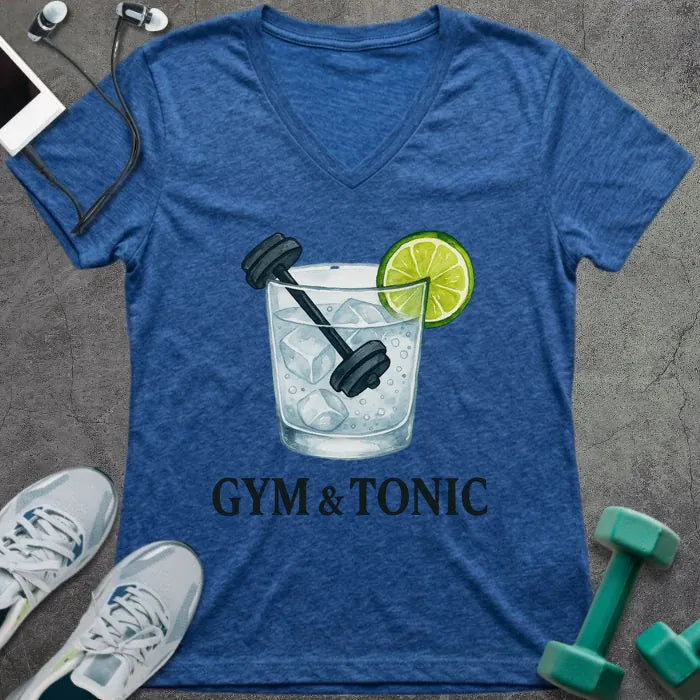 T-Shirt Heather True Royal / S Gym and Tonic V-Neck