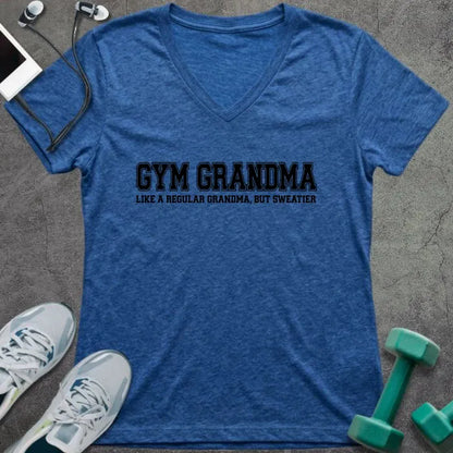 T-Shirt Heather True Royal / S Gym Grandma V-Neck