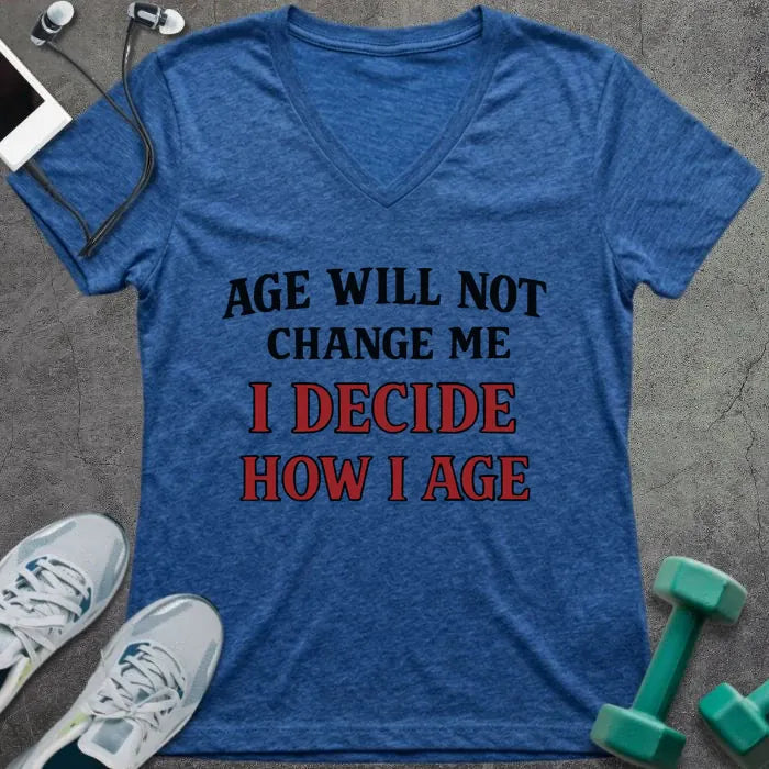 T-Shirt Heather True Royal / S I Decide V-Neck