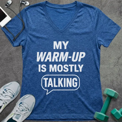 T-Shirt Heather True Royal / S Mostly Talking V-Neck