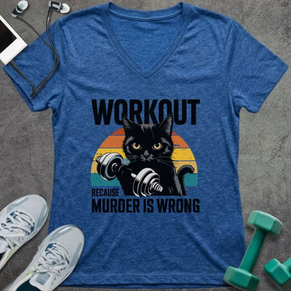 T-Shirt Heather True Royal / S Murder is Wrong V-Neck