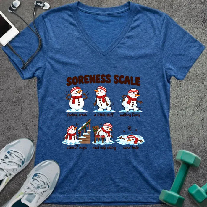 T-Shirt Heather True Royal / S Soreness Scale V-Neck