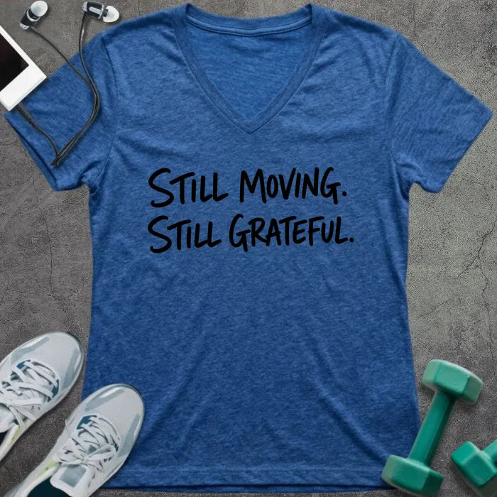 T-Shirt Heather True Royal / S Still Grateful V-Neck