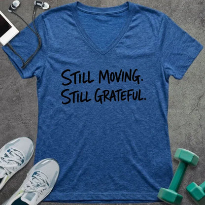 T-Shirt Heather True Royal / S Still Grateful V-Neck