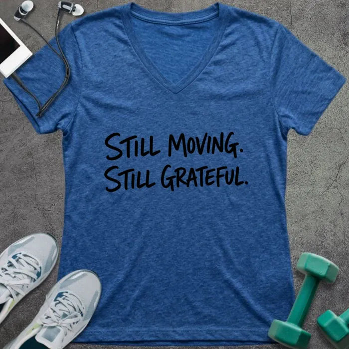 T-Shirt Heather True Royal / S Still Grateful V-Neck