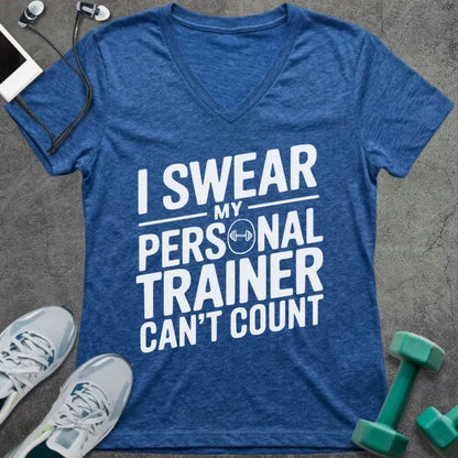 T-Shirt Heather True Royal / S Trainer Counting V-Neck
