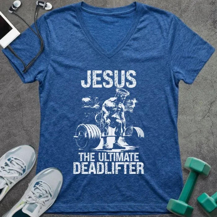 T-Shirt Heather True Royal / S Ultimate Deadlifter V-Neck