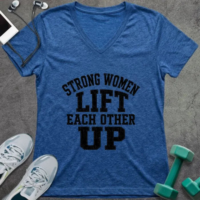 T-Shirt Heather True Royal / S Women Lift V-Neck