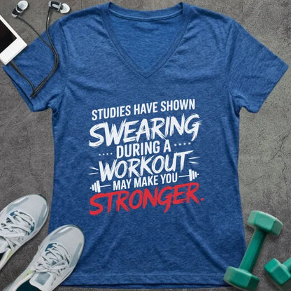 T-Shirt Heather True Royal / S Workout Study V-Neck