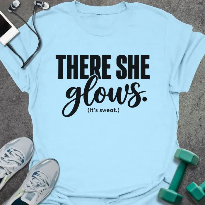 T-Shirt Light Blue / M She Glows T-Shirt