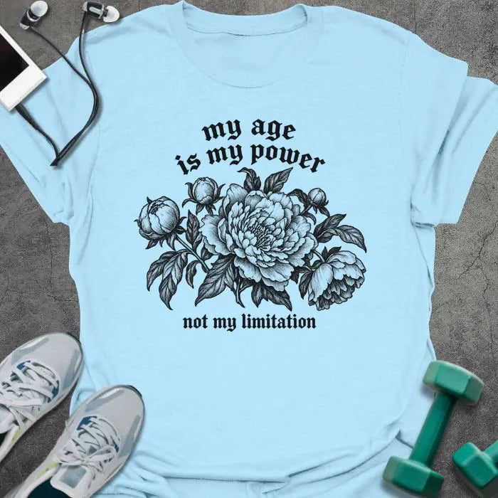 T-Shirt Light Blue / S Dark Peonies T-Shirt