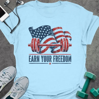 T-Shirt Light Blue / S Earn Freedom T-Shirt