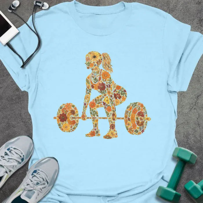 T-Shirt Light Blue / S Floral Deadlift T-Shirt