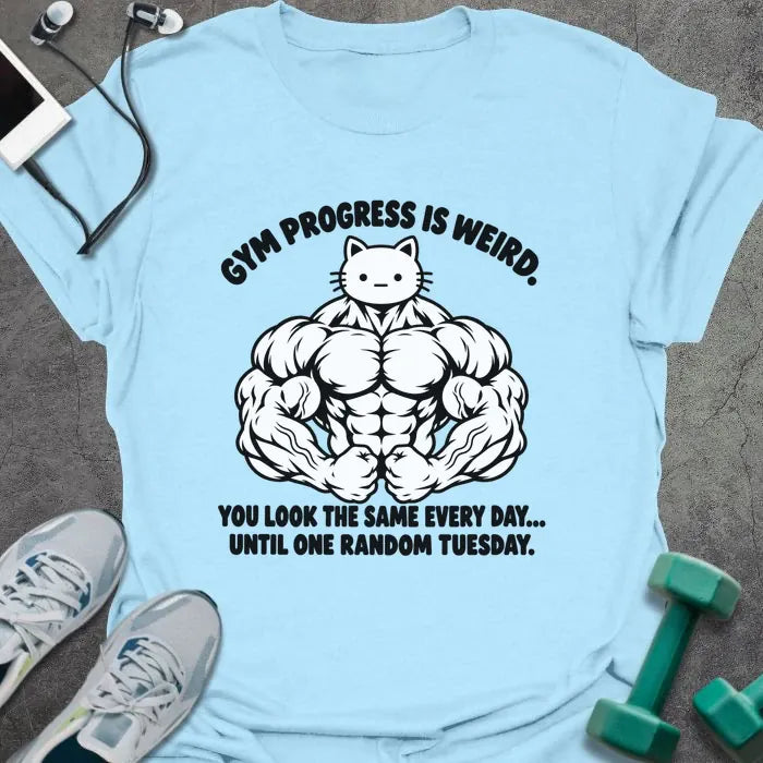 T-Shirt Light Blue / S Kitty Swole T-Shirt