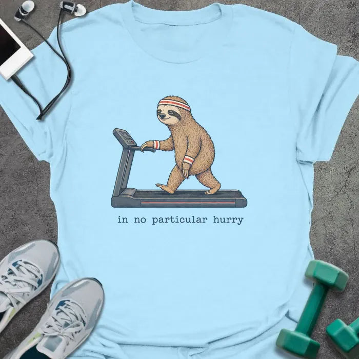 T-Shirt Light Blue / S Sloth Treadmill T-Shirt