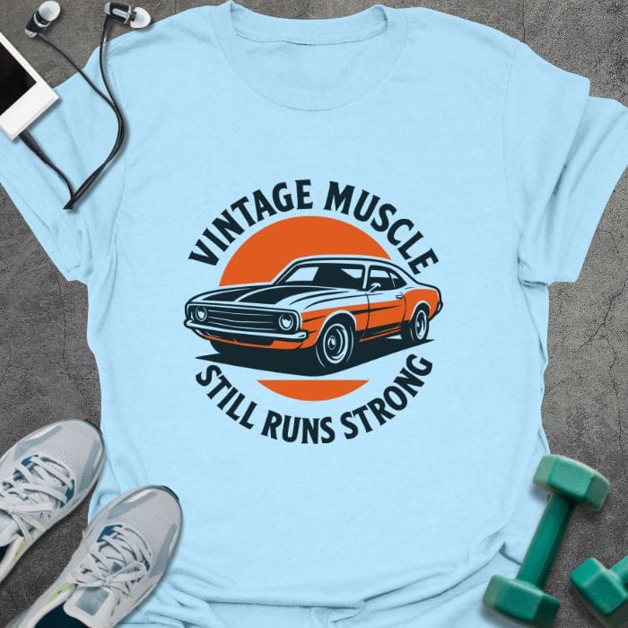 T-Shirt Light Blue / S Vintage Muscles T-Shirt