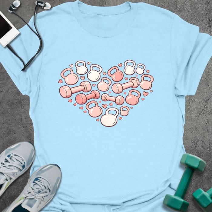 T-Shirt Light Blue / S Weighted Heart T-Shirt