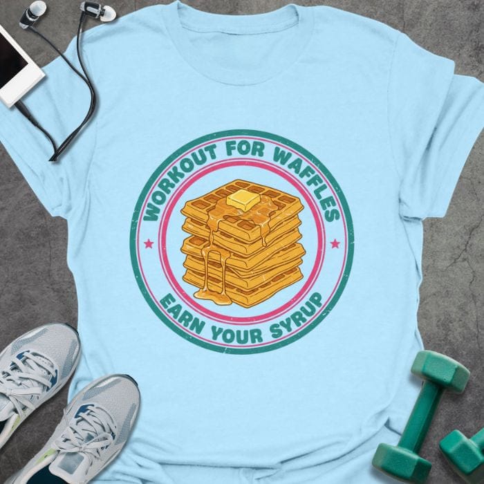 T-Shirt Light Blue / S Workout Waffles T-Shirt