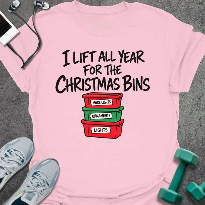 T-Shirt Light Pink / M Christmas Bins T-Shirt