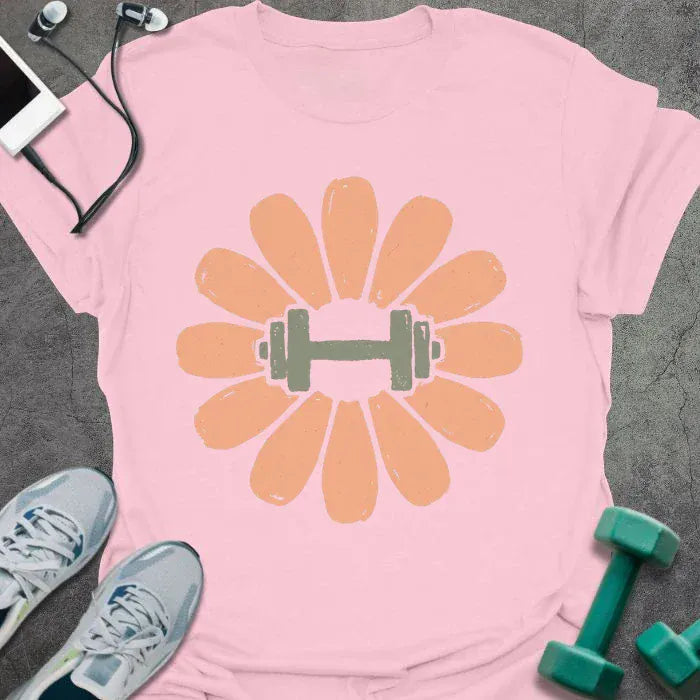 T-Shirt Light Pink / S Dumbbell Flower T-Shirt
