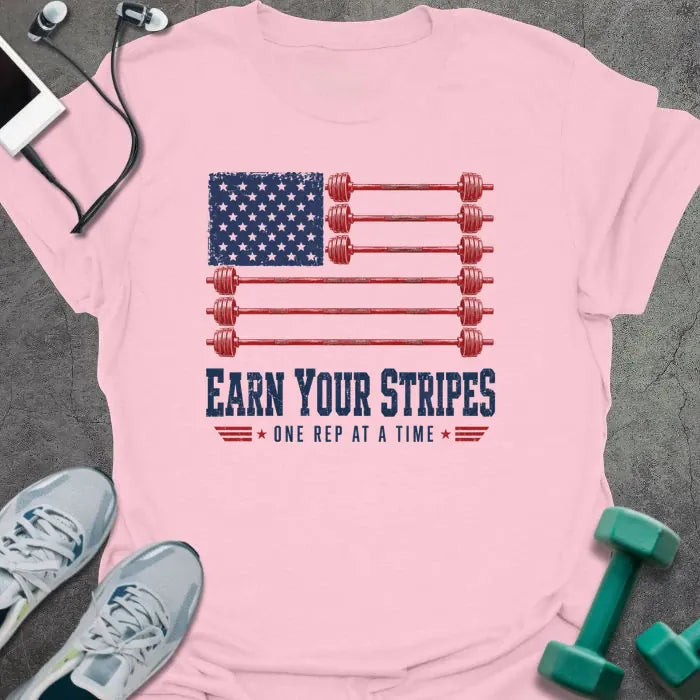 T-Shirt Light Pink / S Earn Stripes T-Shirt