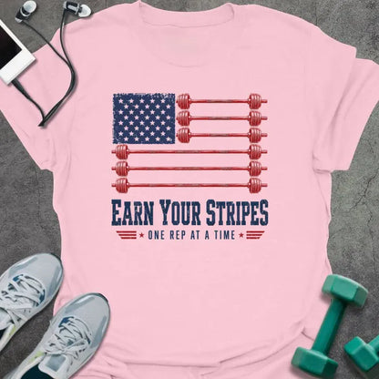 T-Shirt Light Pink / S Earn Stripes T-Shirt