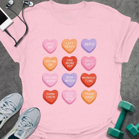 T-Shirt Light Pink / S Heart Grid T-Shirt