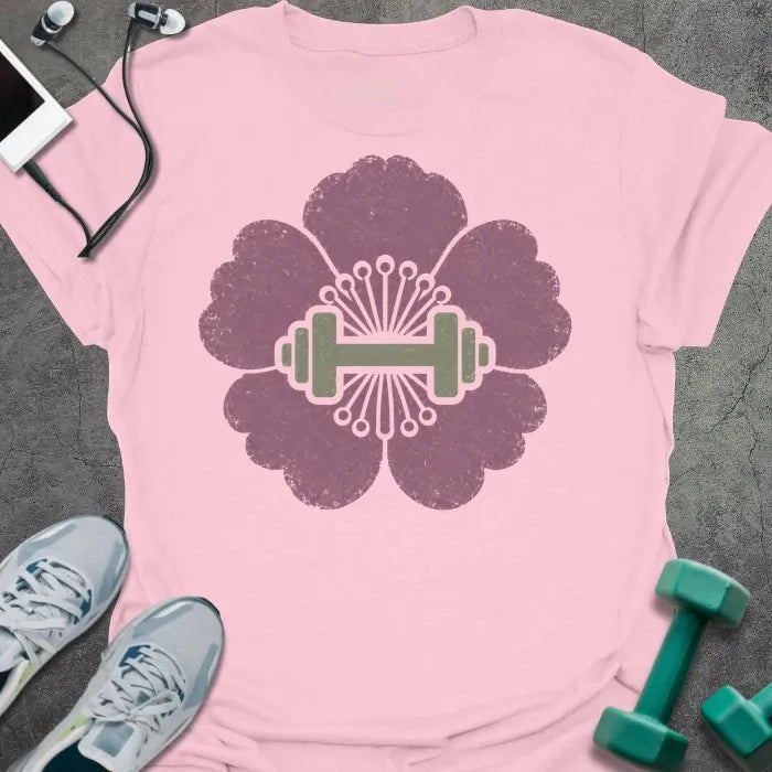 T-Shirt Light Pink / S Lotus Dumbbell T-Shirt