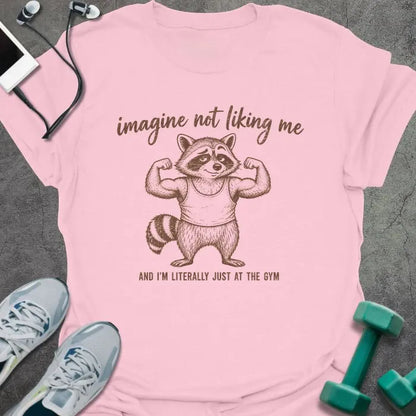 T-Shirt Light Pink / S Raccoon Flexing T-Shirt