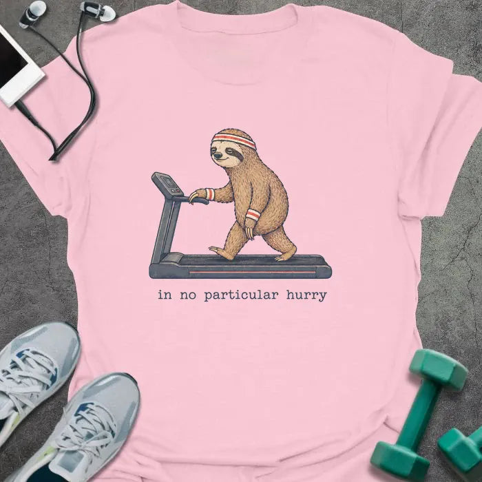 T-Shirt Light Pink / S Sloth Treadmill T-Shirt