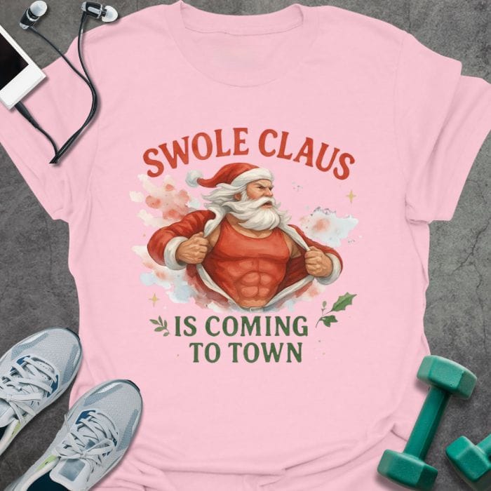 T-Shirt Light Pink / S Swole Claus T-Shirt