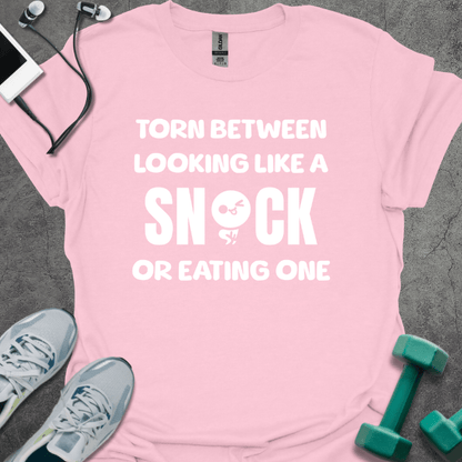 T-Shirt Light Pink / S Torn Between Looking Like A Snack Or Eating One T-Shirt
