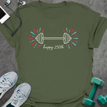 T-Shirt Military Green / S Barbell Fireworks T-Shirt