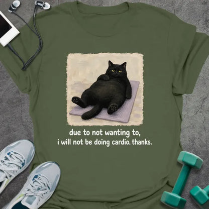 T-Shirt Military Green / S Cardio Cat T-Shirt