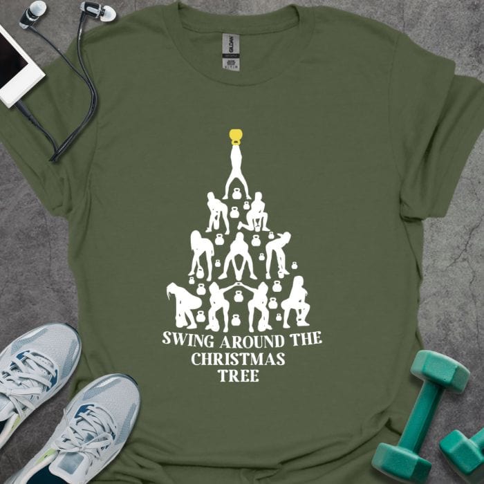 T-Shirt Military Green / S Christmas Tree Swing T-Shirt
