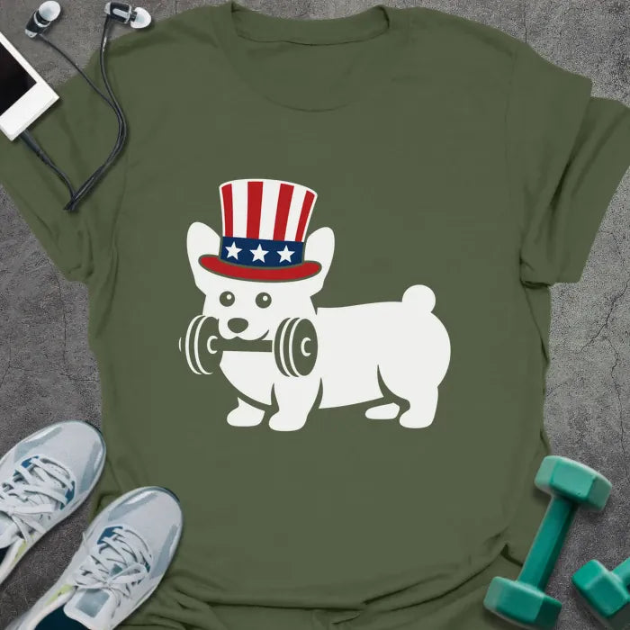T-Shirt Military Green / S Corgi Carries T-Shirt