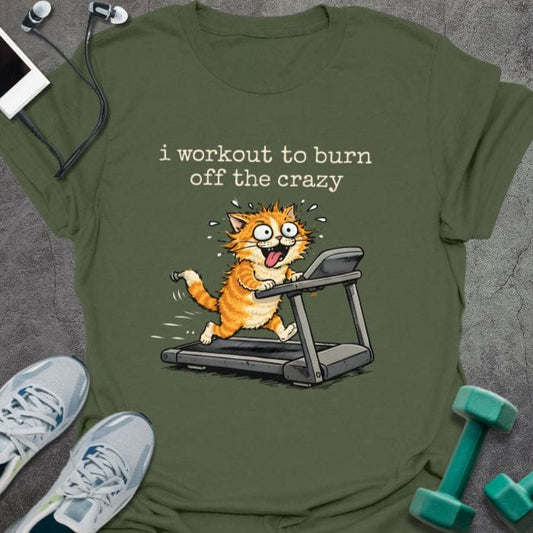T-Shirt Military Green / S Crazy Cat T-Shirt