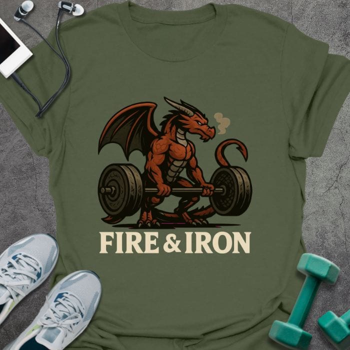 T-Shirt Military Green / S Fire And Iron T-Shirt
