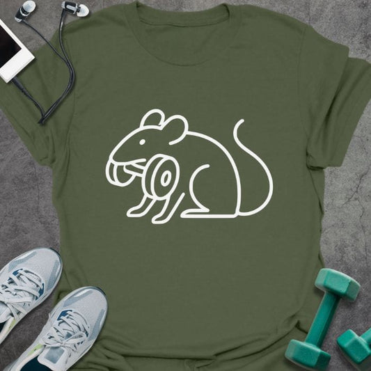 T-Shirt Military Green / S Gym Rat Dumbbell T-Shirt