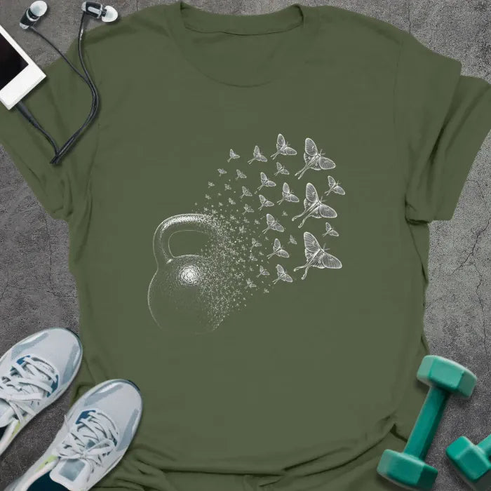 T-Shirt Military Green / S Kettlebell Lunar Moth T-Shirt