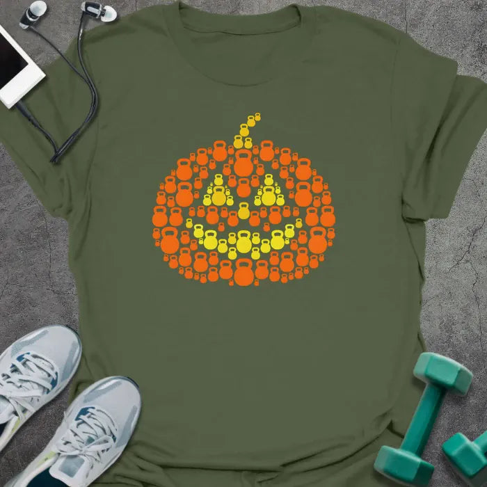 T-Shirt Military Green / S Kettlebell Pumpkin T-Shirt